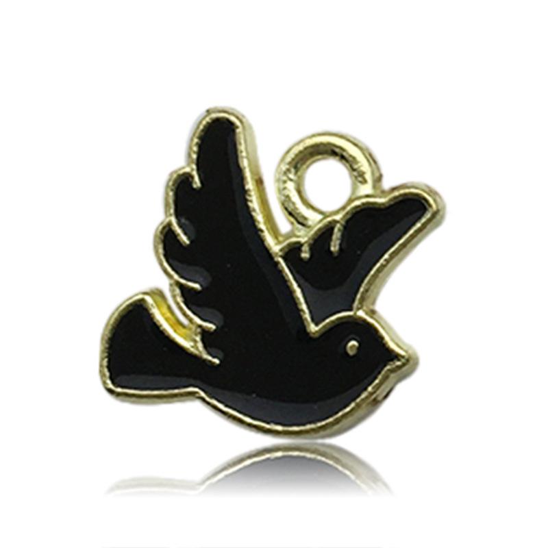 Korean Alloy Drip Oil Pigeon Pendant for DIY Jewelry & Hair Accessories