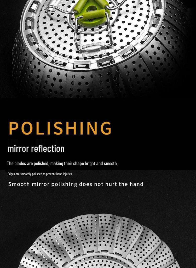 Stainless Steel Foldable Steamer Basket for Vegetables and Bread Cooking