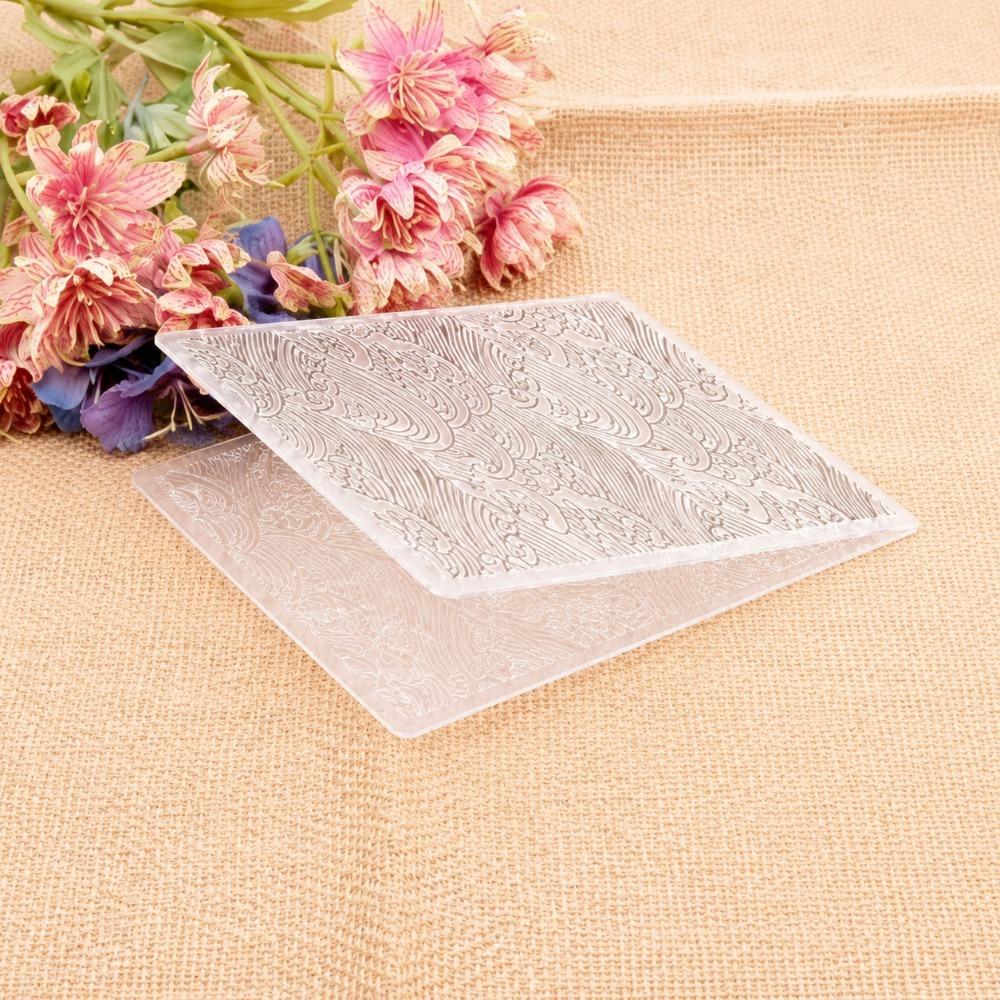 Wavy Pattern Embossing Template Reusable Embossing Plate Easy Use Embossing Mold Card Making