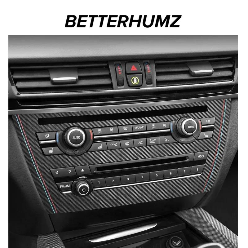 For BMW X5 F15 X6 F16 Make of Alcantara Auto Center Console Air Condition CD Panel Trim  Sticker Car Interior Decor Accessories