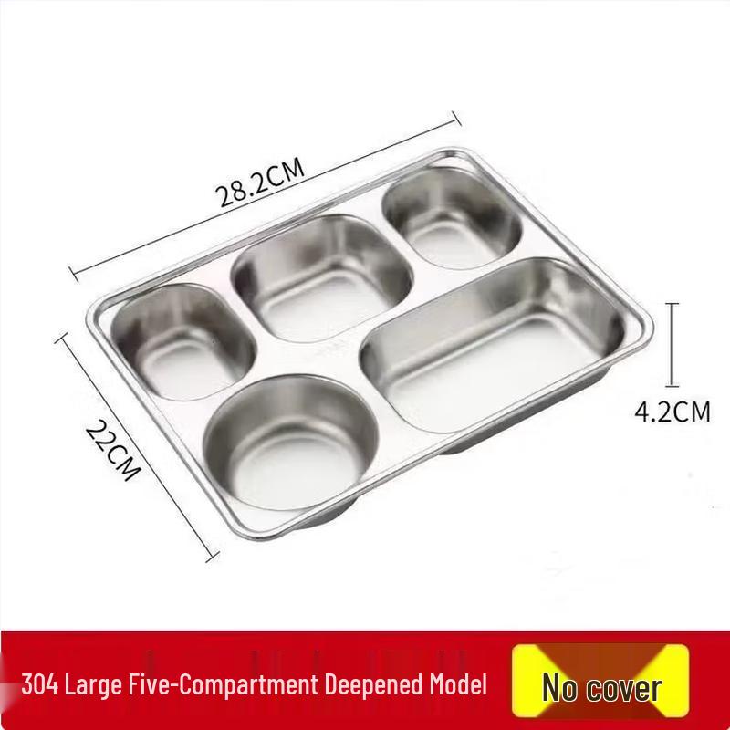 SIFAR 304 Stainless Steel Divided Cafeteria Tray