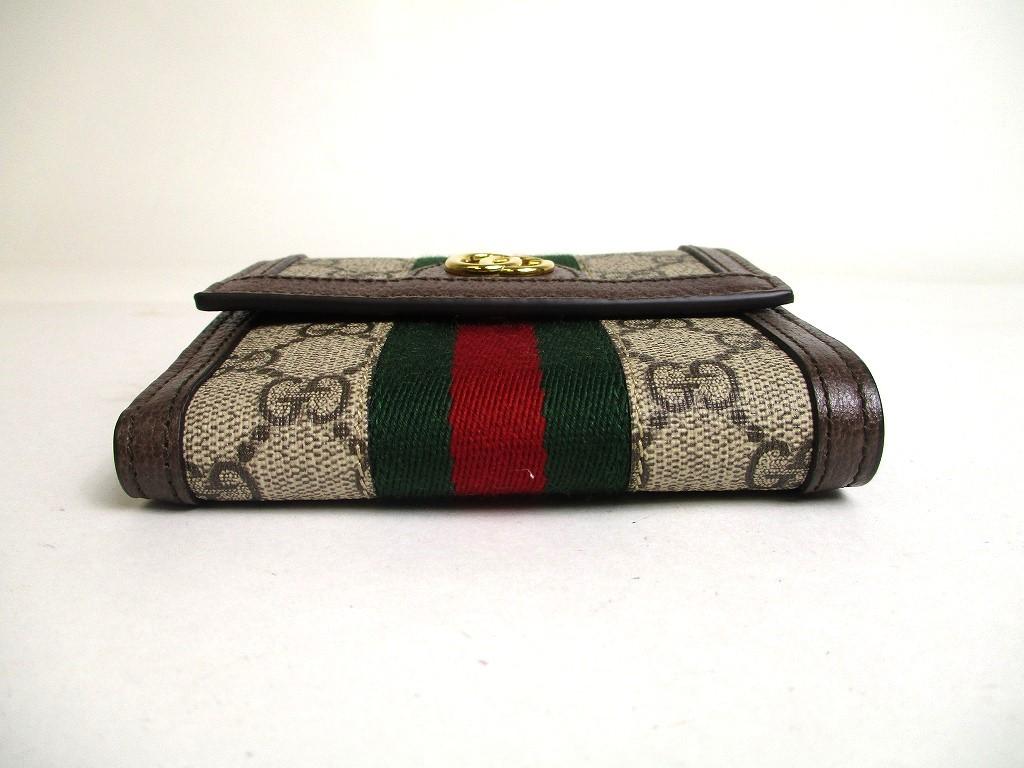 Authentic GUCCI Brown Leather Bifold Wallet Ophidia GG French Flap Wallet #a499  Open Box