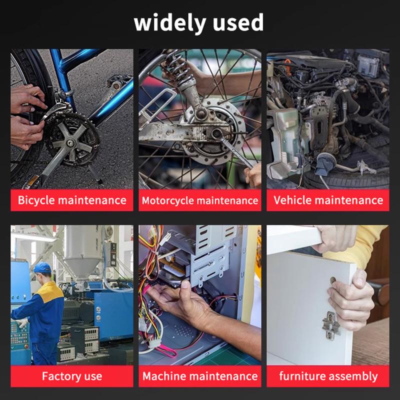 Double-Head Plum Wrench Set, Extended Two-In-One Design, Mirror Polished Chrome, Internal Hex, Perfect For Auto Repair