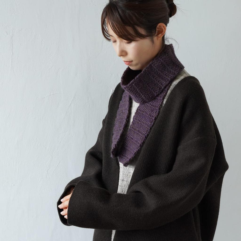 Raw Wool Itohenlab. Knitting Kit for Beginners BC-3 Long Crochet Mini Scarf, Purple