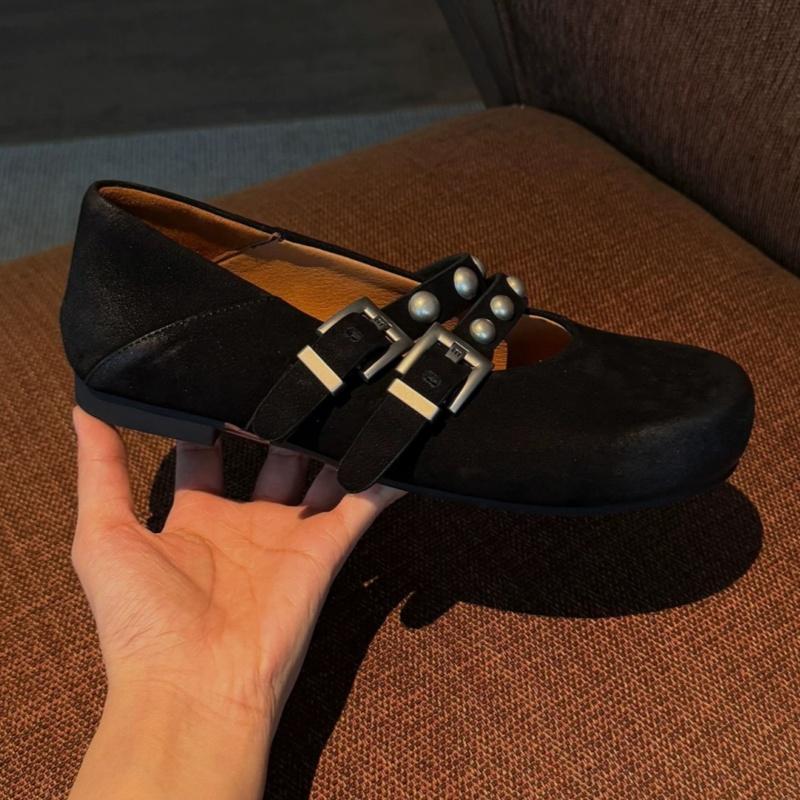 Fashion Fashion Buckle Women Flats Shoes 2025 Mary Janes Female Shallow Footwear Round Toe Elegant Casual Soft Hight Increased Shoes
