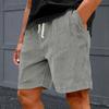 Men's Casual Shorts - Elastic Waist, Loose Corduroy, Trendy Multi-Pocket Shorts