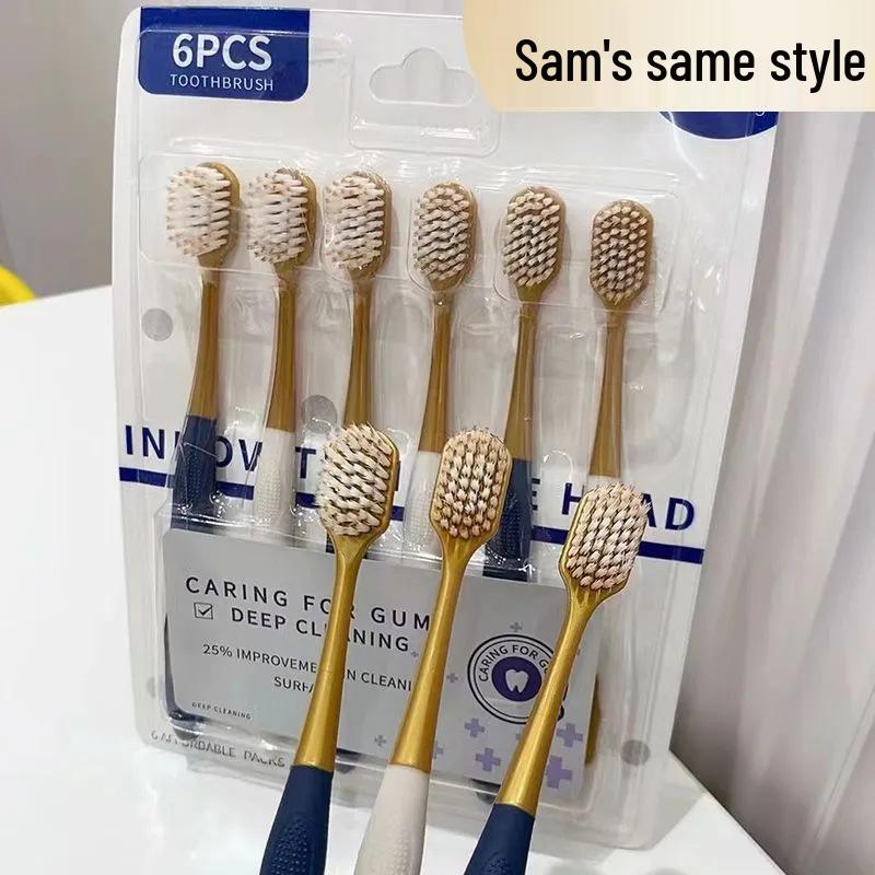 Unisex Zahnbürste für Erwachsene mit weichen Borsten und breitem Kopf zum Schutz des Zahnfleisches