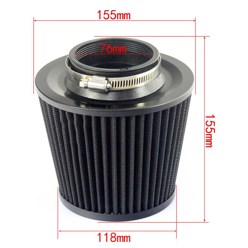 1 Stuk Auto Accessoires 76 Mm 3 Inch Auto Luchtfilters Ventilatiefilter Hoge Doorstroming Inlaat Kit Gaas Kegel Motorbeschermer Vervanging