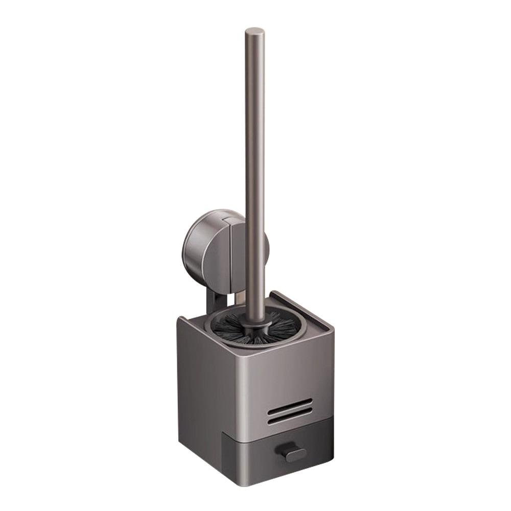 Suction Cup Design Suction Cup Toilet Brush Wall Mounted No Punching Toilet Brush Holder Household Use Drain Box