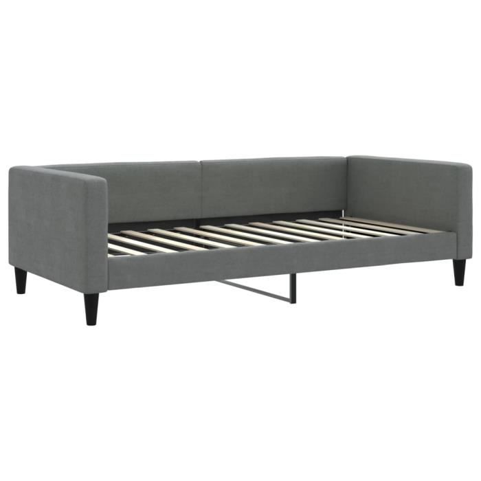 VidaXL Daybed with Mattress Dark Grey 100x200 Cm Fabric 3196566