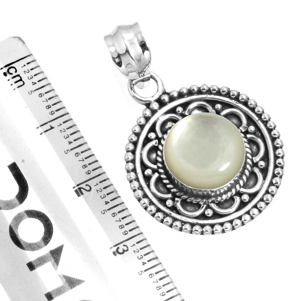 925 Sterling Silver Pendant Women Gemstone Handmade Jewelry Wedding Gift Blue Green Purple Copper Turquoise Pearl Lapis Mother Of Pearl Vintage