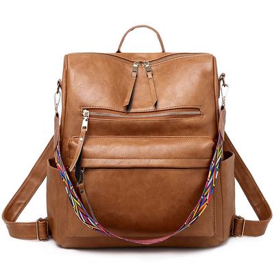 Stylish Women's Lightweight Travel Backpack - PU Leather Casual Daypack For Sports And Everyday Use