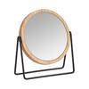 Amazon Basics Double-Sided Tabletop Vanity Mirror, Round, Bamboo-Edged, 1x/5x Magnification, Chrome, 7.56cm X 2.87cm