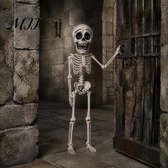 Skeleton with Jointed Limbs Halloween Posable Decoration, 41 Inch Full Body Hanging Human for Movable Joints Party Yard Garden Porch Lawn Haunted