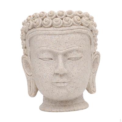 Buddha Head Flower Pot - Decorative Sculpture Vase Centerpiece Office, Kitchen,