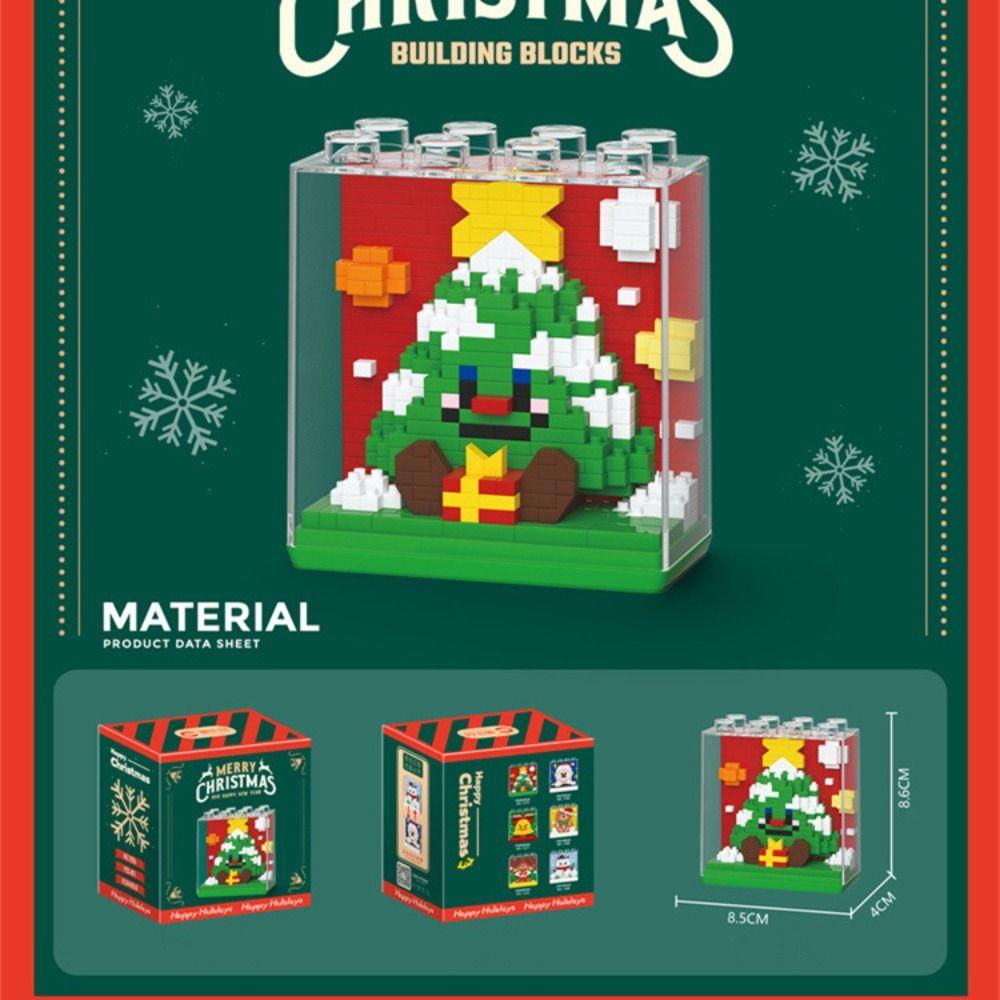 

Модель Діда Мороза Різдвяні Будівельні Блоки Акрилова Вітрина Настільна Прикраса Іграшки Xmas Tree