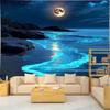 Magical Ocean Beach Wall Mural Starry Night Sky Sea Wallpaper for Living Room Decor