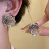 Casual Rose Flower Flower Earrings Resin Gradient Color Floral Stud Earrings Jewelry French Style Women Earrings Party