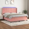 VidaXL Slatted Bed Base with Mattress and LED, Upholstered Bed, Double Bed, Adult Bed for Interior Bedroom, 3139576
