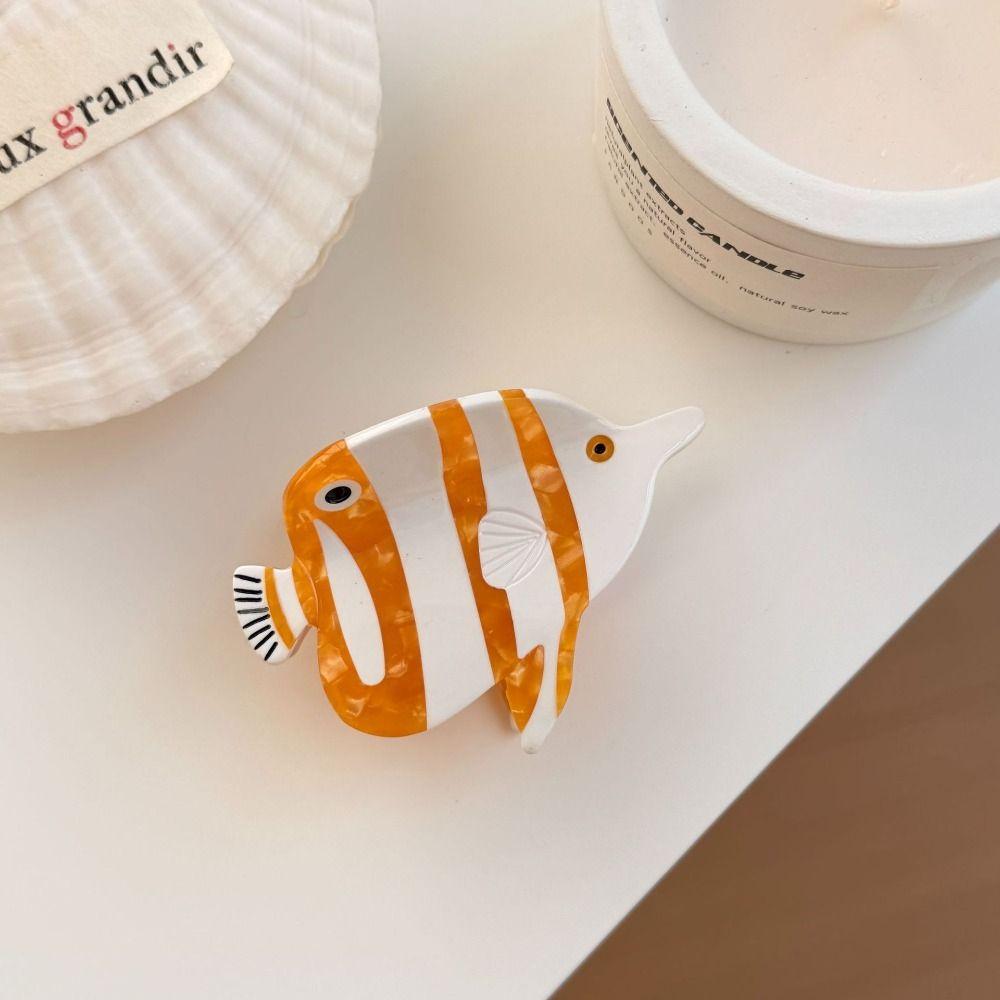 Acetate Ocean Fish Hair Claw Hairpin Fish Grab Clip Creative Marine Animals Hair Clip Vacation