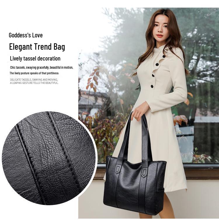 Kvinners allsidige tote- og crossbody-veske med stor kapasitet - Moteabel og praktisk mammahåndveske