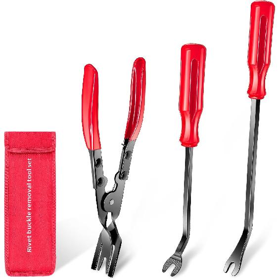 3 Pcs Clip Remover Tool, Clip Pliers Set Fastener Removal Tool , Auto Trim Removal Tool Kit Pry Tool Set Car Door Panel Dashboard Repair Kit