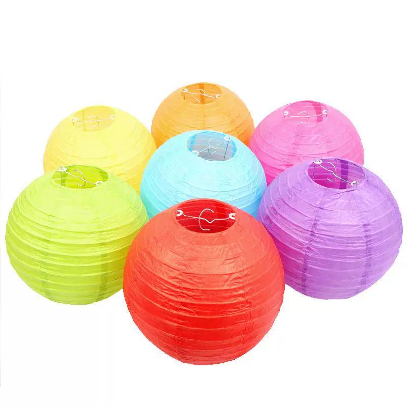 4-6-8-10-12-14-16inch Round Chinese Paper Lanterns Birthday Wedding Decor Gift Craft DIY White Hanging Lantern Ball Supplies
