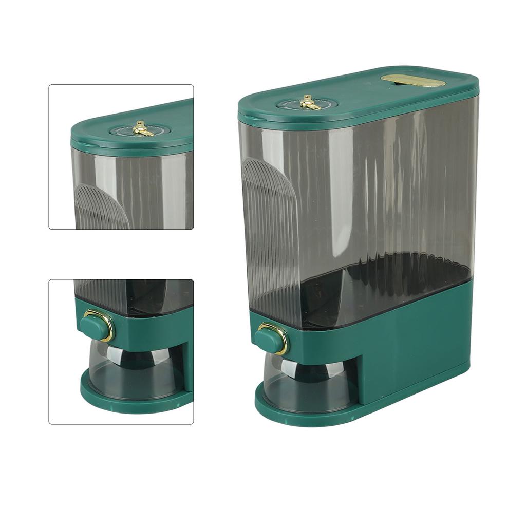 Rice Dispenser PET PP Sealed Grain Bucket Dry Food Storage Container with Measuring Cup for Kitchen