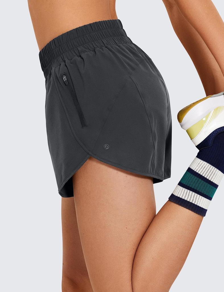 CRZ YOGA Breathable Running Shorts with 7cm Graphite Size M Women's Quick-Drying Liner, Inseam, Gray,