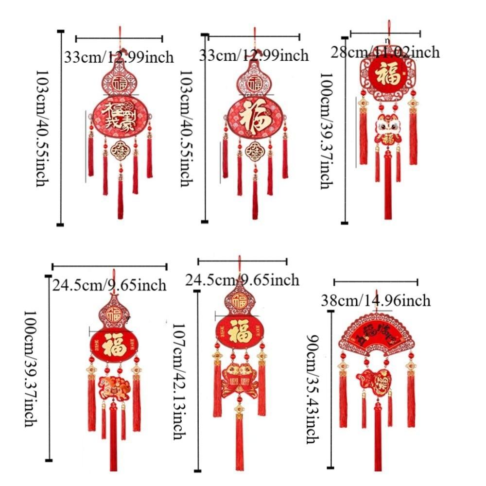 Traditional New Year Fu Character Pendants Flocking Red Fu Hanging Ornament  Spring Festival