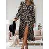 Spring & Fall New Arrival Fashion Fashion Single-Breasted Print Elegant Mid Length Long Length Cardigan Long Sleeves Shirt Dress Dress