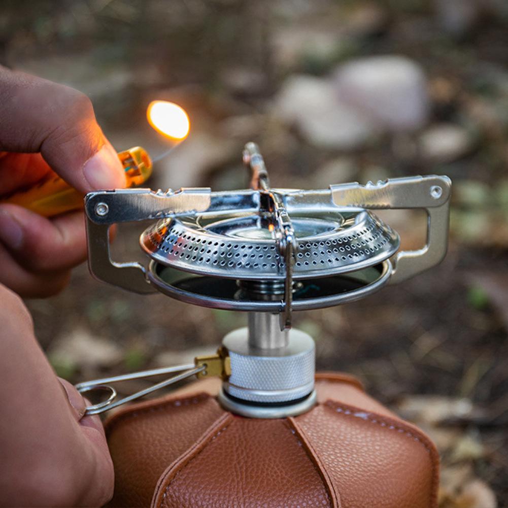 Outdoor Camping Gas Stove Small Camping Stove with Storage Bag Portable Cooking Stove for Hiking Climbing Fishing