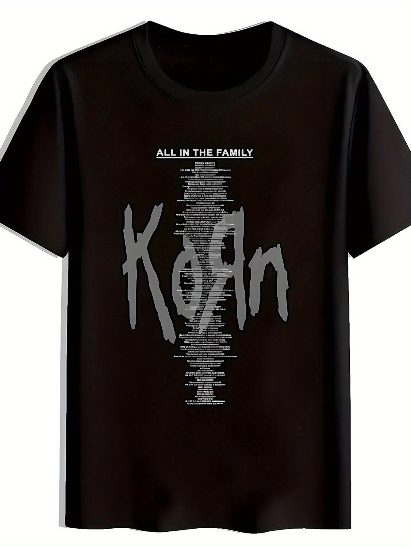 Black KORN Graphic T-shirt -  All In The Family  Print XL