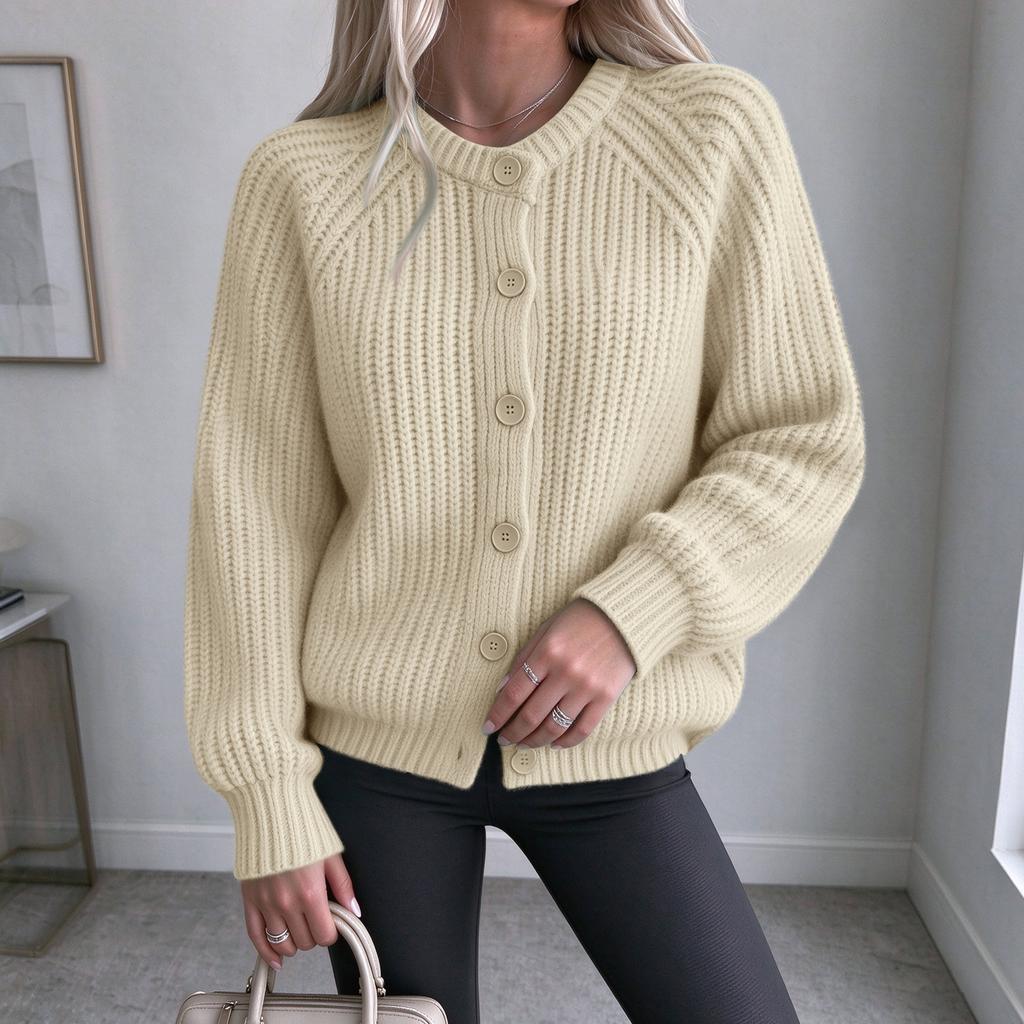 Women's Color Long Sleeve Open Front Knit Cardigan Sweater