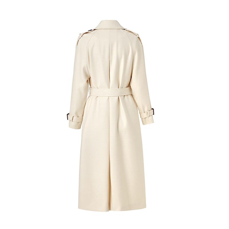 Hoher Trenchcoat schlicht Herbst und Winter mittel und lang hochwertiger Mantel minimalistischer doppelreihiger Trenchcoat