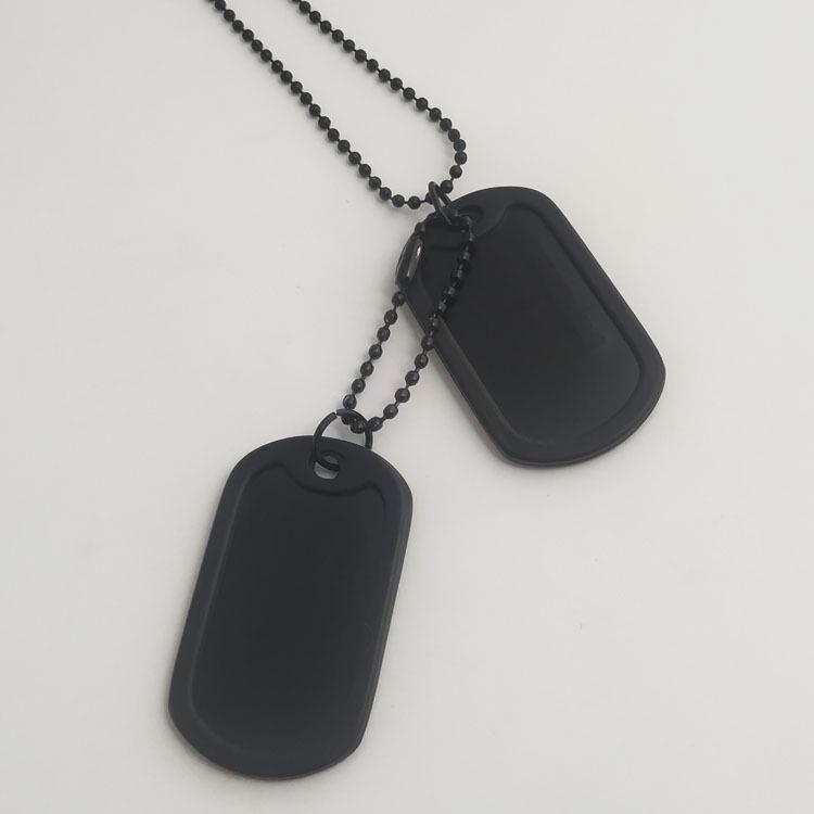 European & American Four-Row Letter Double-Brand Dog Tag Necklace for Men