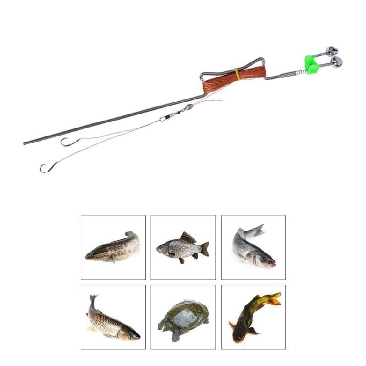 Canna da pesca con inserto a molla Pesca automatica Canna da mare piccola Tartarughe piccole Canne da mare Strumento per lenza da pesca automatica