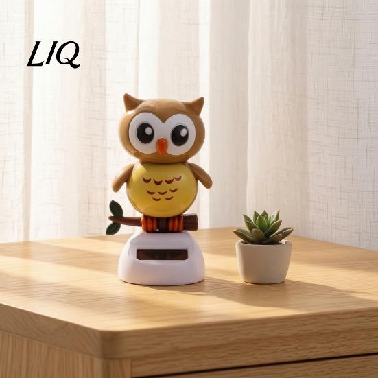 Non-slip Car Decor Funny Solar Dancing Duck Toys, Creative Fun Swinging Bright Color Toy Owl Decorations Desktop Ornaments Interior Shaking Head