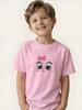 Soft Cute Big-eyed Cat Boy T-shirt Summer Short-sleeved Children's Trendy Cool Cute Versatile Top