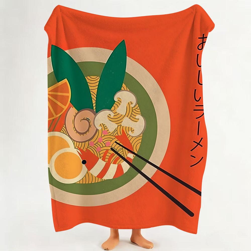 Design C Cartoon P Pattern F Food Throw Flannel Throw Blanket Suitable for Sofa Living Room Bedroom