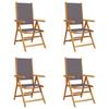 VidaXL Garden Reclining Chairs Set of 4 Fabric and Solid Wood, Garden Seat, Patio Chair, Dining Chair of 3214541