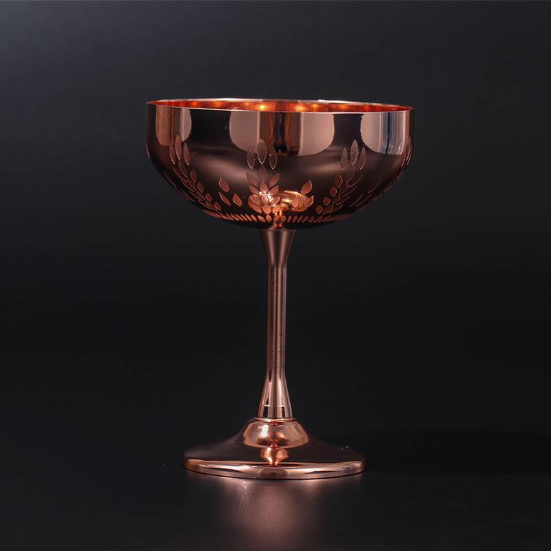 304 Stainless Steel Cocktail Glass Goblet Creative Personality Metal Glass Wheat Ear Glass Champagne Glass