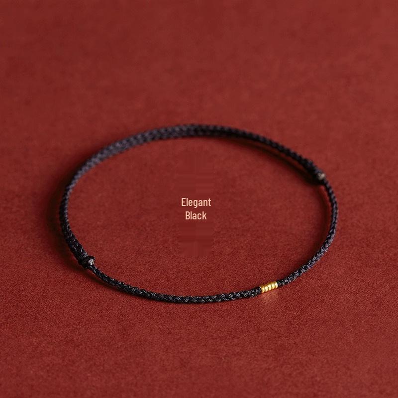 Gold 999 Five Blessings Peace Buckle Bracelet with Good Luck Bead & Zodiac Charm On Red String - Perfect Gift for Girlfriend