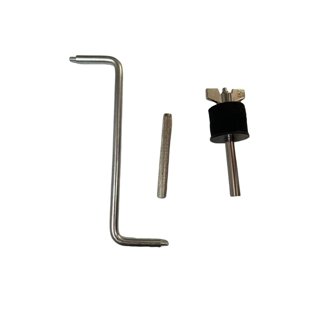 Multi-Functional Jazz Drum Rack with External Clamp for Cymbal and Cowbell Attachment.