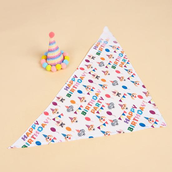 1 Set Pet Hat Neckerchief Letter Printing Eye-catching Pet Dogs Hat Bib Birthday Costume Pet Supplies