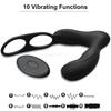 Wireless remote control prostate 10-band male anal anal plug double ring lock fine ring sex toy male prostate massage vibrator