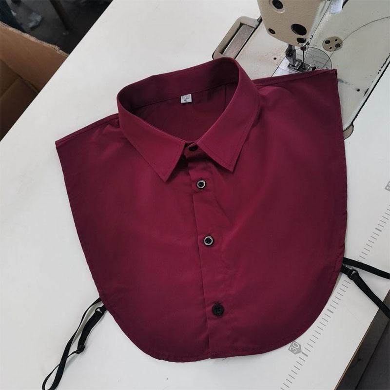 Plaid Fake Collar Shirt Women And Men Size 38 To 44 Dachable Collar Half Shirt Women Men False Collar Tie White Lapel Faux Col