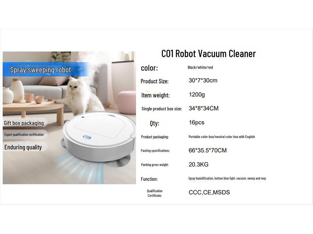 4-in-1 Smart USB Charging Robot: Sweeping, Mopping, and Suction - 110V