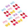 20Pcs Handsewn Cute Pet Hair Bows Grooming Bows Lovely Bowknot with Rubber Bands for Pet