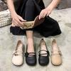 Mary Jane shoes women's shoes 2025 autumn new French with skirt single shoes soft-soled beanie shoes pregnant women small leather shoes